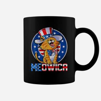 Cute Meowica 4Th Of July Kitty Cat Usa American Flag 'Merica Coffee Mug | Crazezy