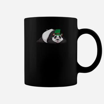 Cute Panda Bear Wearing A Lucky Leprechaun Hat 4 Leaf Clover Coffee Mug - Thegiftio UK