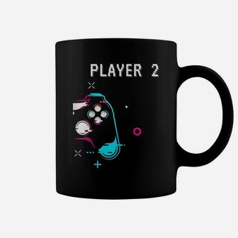 Cute Player 1 & Player 2 Matching Couple Tshirt Gamer Coffee Mug | Crazezy