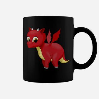 Cute Red Flying Baby Dragon Lover Gift Coffee Mug | Crazezy