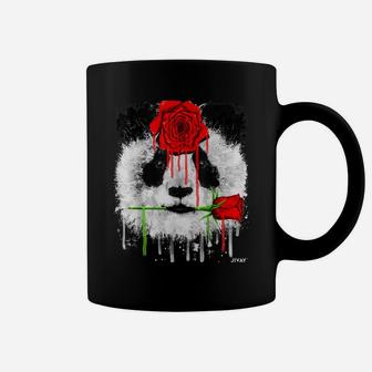 Cute Red Rose Flower And Panda Animal Graphic Gift Idea Coffee Mug | Crazezy CA