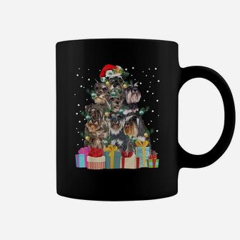 Cute Schnauzer Dog Christmas Tree Lights Pet Puppy Dad Mom Coffee Mug | Crazezy UK