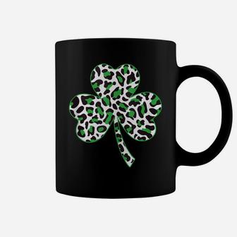 Cute Shamrock Leopard Print St Patricks Day Irish Pattern Coffee Mug | Crazezy