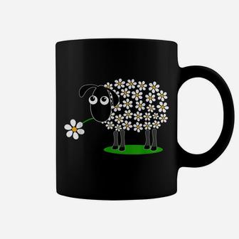 Cute Sheep With Flower Wool Gift For Girls Women Tee Coffee Mug | Crazezy DE