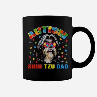 Cute Shih Tzu Lover Autism Awareness Dog Dad Coffee Mug - Monsterry CA