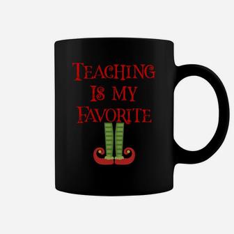 Cute Teaching Is My Favorite Elf Christmas Xmas Teacher Gift Sweatshirt Coffee Mug | Crazezy UK