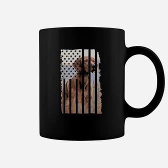 Cute Vizsla Dog Picture Funny Puppy American Us Flag Gift Coffee Mug | Crazezy