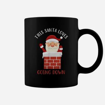 Cute Xmas Tee This Santa Loves Going Down Funny Santa Claus Coffee Mug | Crazezy CA