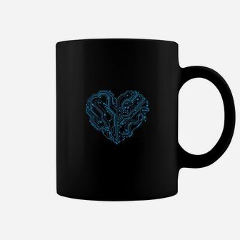Cyber Circuit Heart Valentines Day Engineer Programmer Coder Coffee Mug - Monsterry DE