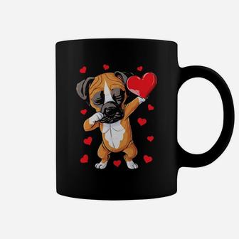 Dabbing Boxer Valentines Day Dog Lover Heart Coffee Mug - Monsterry