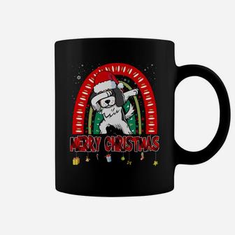 Dabbing Cavalier Dog Boho Rainbow Funny Merry Christmas Coffee Mug | Crazezy CA