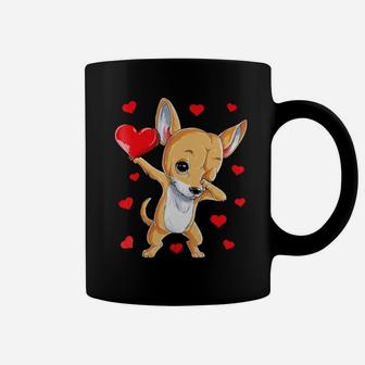 Dabbing Chihuahua Valentines Day Dog Lover Heart Boys Coffee Mug - Monsterry UK