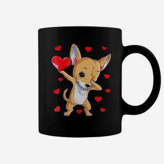 Dabbing Chihuahua Valentines Day Dog Lover Heart Boys Coffee Mug - Monsterry
