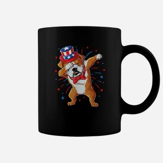 Dabbing English Bulldog 4Th Of July Boys American Flag Coffee Mug - Monsterry AU