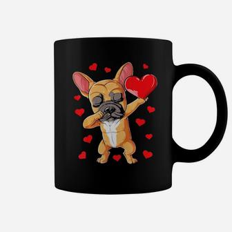 Dabbing French Bulldog Valentines Day Dog Heart Coffee Mug - Monsterry DE