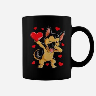 Dabbing German Shepherd Valentines Day Dog Heart Boys Coffee Mug - Monsterry DE