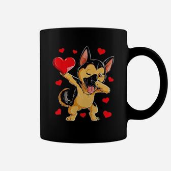 Dabbing German Shepherd Valentines Day Dog Heart Coffee Mug - Monsterry DE