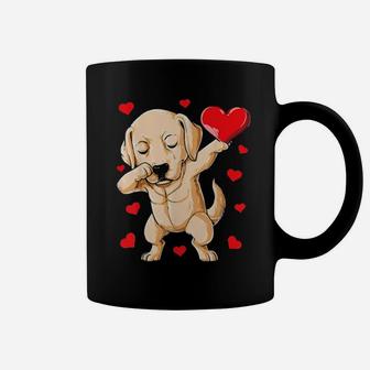 Dabbing Labrador Valentines Day Dog Lover Heart Boys Coffee Mug - Monsterry CA