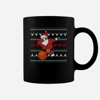 Dabbing Santa Christmas Basketball Ugly Xmas Sweatshirt Gift Coffee Mug | Crazezy DE