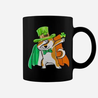 Dabbing Shiba Inu With Irish Flag Cape St Patricks Day Coffee Mug - Monsterry DE
