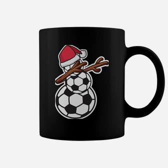 Dabbing Snowman Soccer Pajama Christmas Coffee Mug | Crazezy