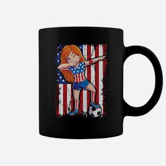 Dabbing Soccer Girl 4Th Of July American Flag Usa Us Coffee Mug - Monsterry