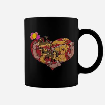 Dachshund Heart Shape Dog Lovers Valentines Day Coffee Mug - Monsterry UK