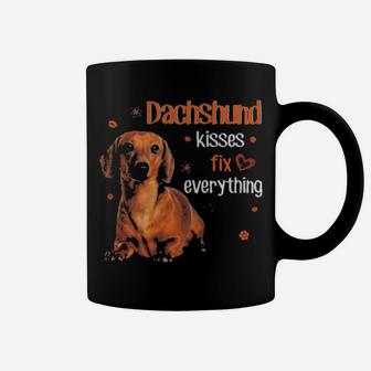 Dachshund Kisses Fix Everything Valentine Coffee Mug - Monsterry UK