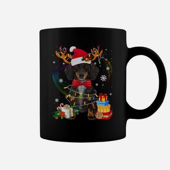 Dachshund Reindeer Christmas Lights Funny Dog Xmas Gift Coffee Mug | Crazezy AU