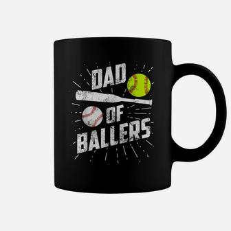 Dad Of Ballers Funny Baseball Softball Game Fathers Day Gift Coffee Mug | Crazezy AU