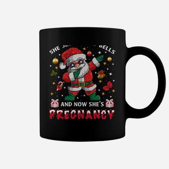Dad Santa Christmas Pregnancy Announcement Papa Christmas Sweatshirt Coffee Mug | Crazezy