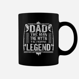 Dad The Man Myth Fishing Legend Funny Fishing Vintage Raglan Baseball Tee Coffee Mug | Crazezy