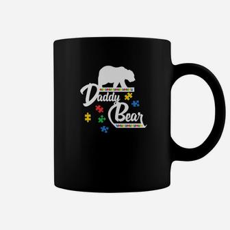 Daddy Bear Puzzle Autism Awareness Dad Coffee Mug - Monsterry