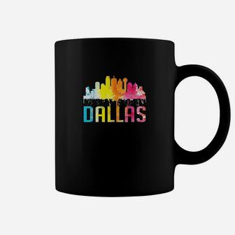 Dallas Texas Retro Watercolor Skyline Art Souvenir Gift Coffee Mug - Thegiftio UK