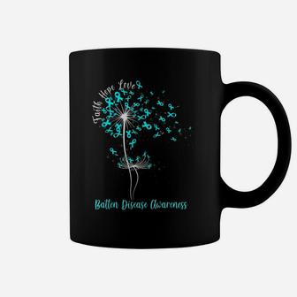 Dandelion Faith Hope Love Batten Disease Awareness Flower Coffee Mug | Crazezy