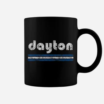 Dayton Ohio Retro Three Stripe Weathered Vintage Coffee Mug | Crazezy CA
