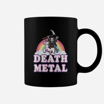 Death Metal Funny Rainbow Grim Reaper Unicorn Coffee Mug - Thegiftio UK