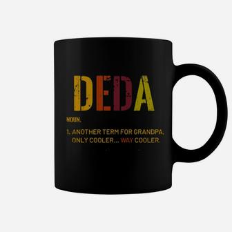 Deda Grandpa Noun Another Term For Grandpa Definition Distressed Retro Coffee Mug - Monsterry DE