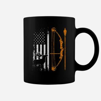 Deer Hunter Bow Hunter Us Flag Coffee Mug | Crazezy CA