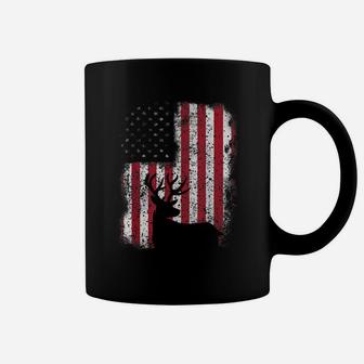 Deer Hunting Gift For Men American Flag Coffee Mug | Crazezy UK