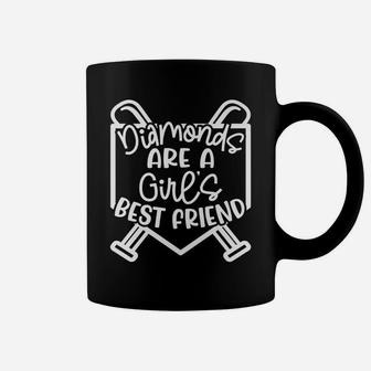 Diamonds Are A Girls Best Friend Baseball Softball Mom Cute Coffee Mug | Crazezy