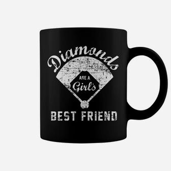 Diamonds Are A Girl's Best Friend T Shirt, Softball Mom Gift Coffee Mug | Crazezy UK