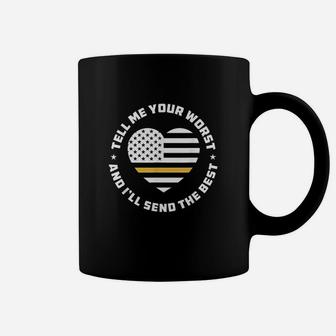 Dispatcher Usa Flag Heart Thin Yellow Proud Line American Coffee Mug - Thegiftio UK