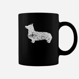 Distressed Corgi Silhouette Dog Owner Coffee Mug | Crazezy