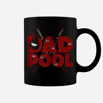 Distressed Dad Superhero Pool Parody Birthday Coffee Mug - Monsterry