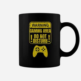 Distressed Gamer Warning Gaming Area Do Not Disturb Coffee Mug - Monsterry UK