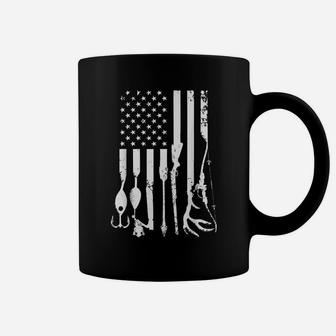 Distressed Hunting And Fishing Gear Flag America Us Coffee Mug | Crazezy