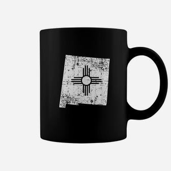 Distressed White New Mexico Flag Map Outline Coffee Mug | Crazezy DE