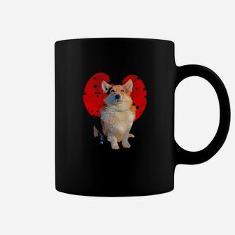 Dog Corgi Lover Clouds Red Heart Funny Dog Lover Valentines Day Gift Dog Lover Coffee Mug - Monsterry AU