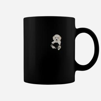 Dog Lovers Gifts White Poodle In Pocket Funny Dog Face Coffee Mug | Crazezy